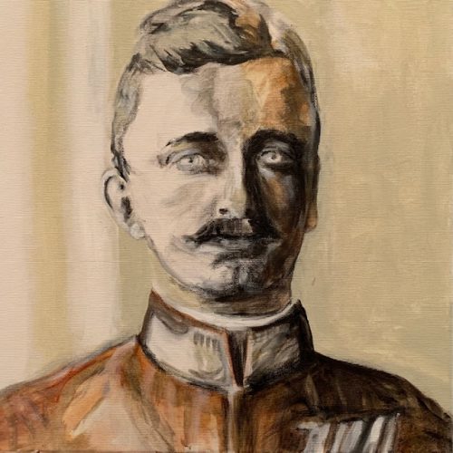 Kaiser (Karl), 40x40cm, Acryl, Pastellkreide auf Leinwand, 2019